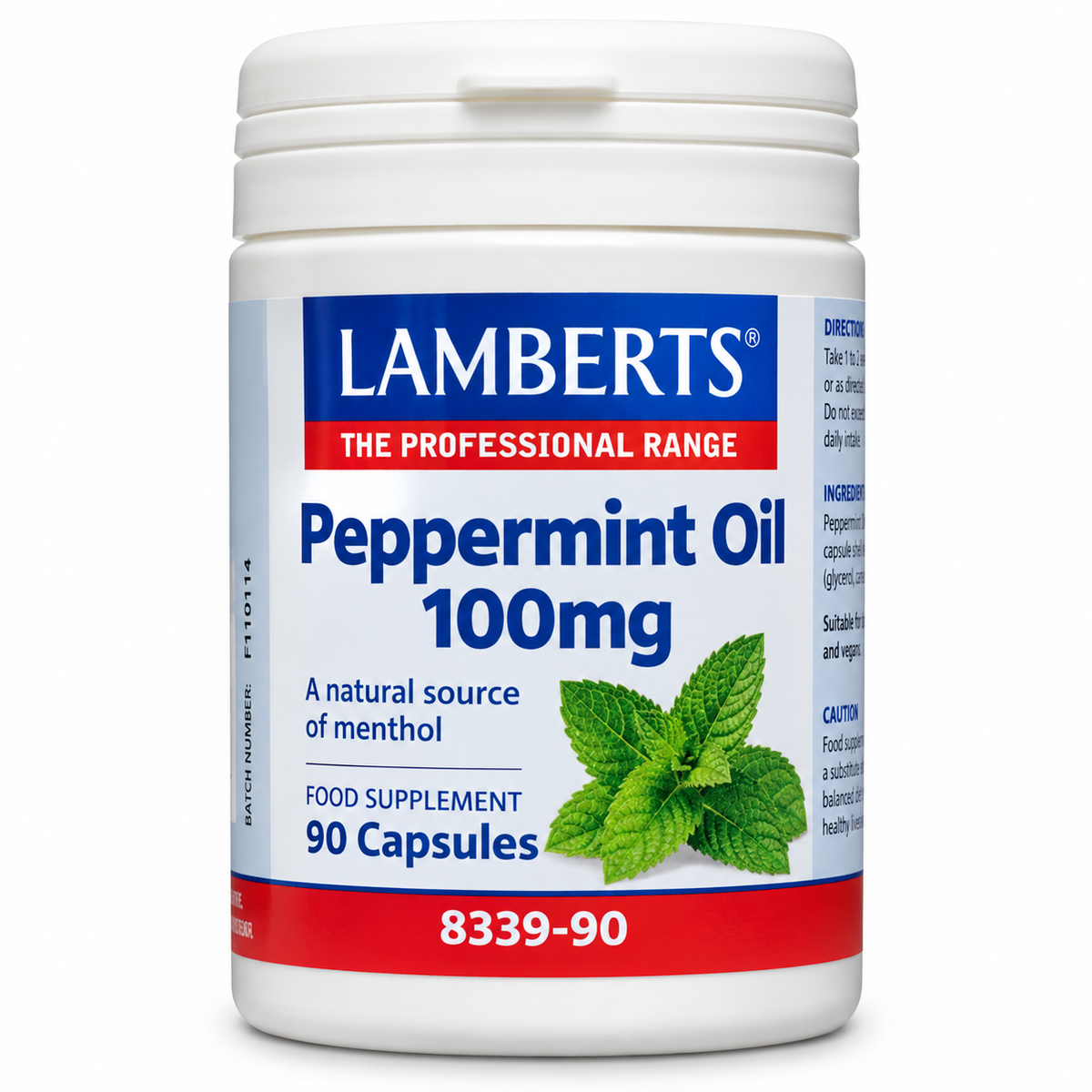 Huile de menthe poivrée Lamberts 100 mg – 90 gélules